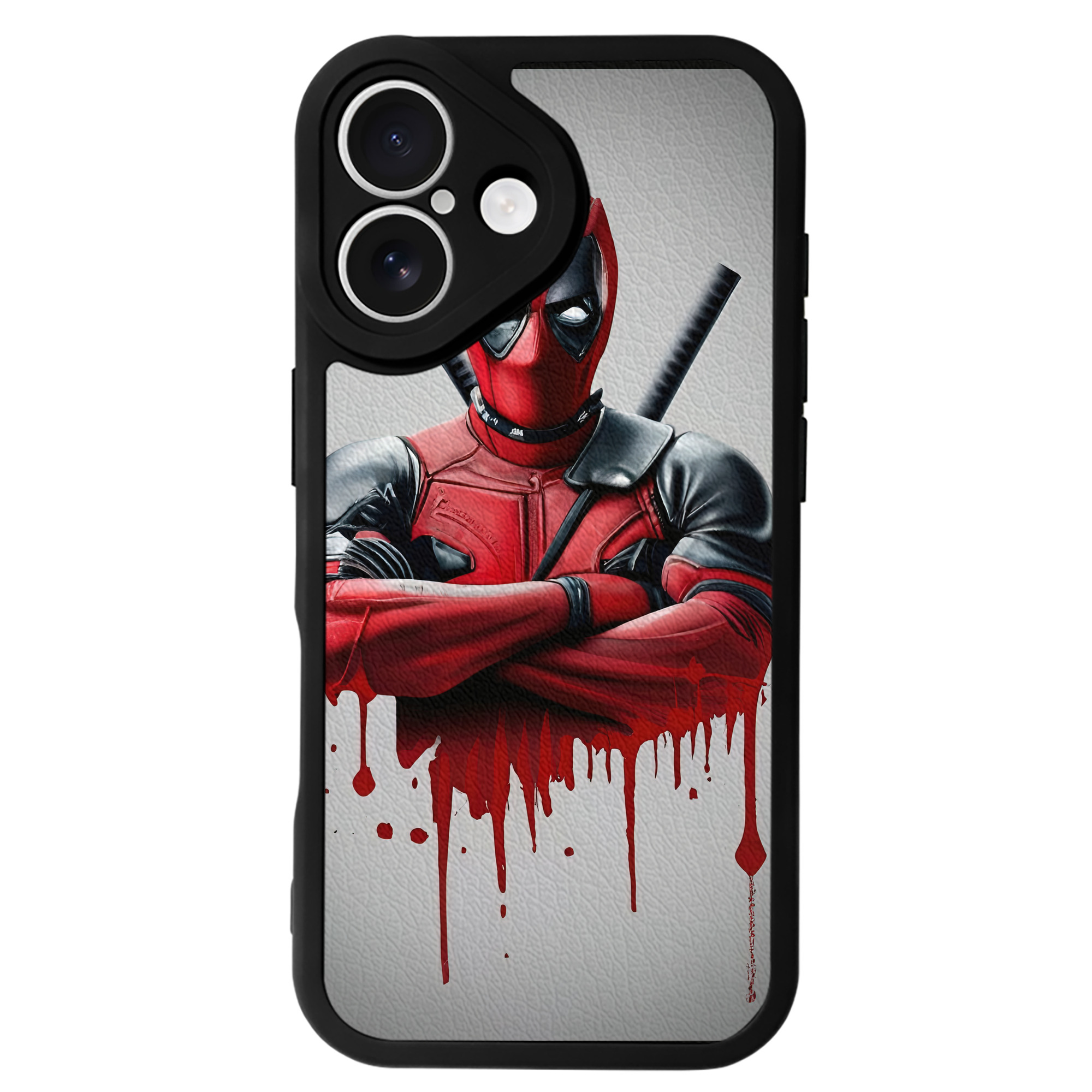 （画像用） Deadpool デッドプール 【iPhone 16シリーズ対応】シリコンスマホケース（レザー調） 材質：シリコン